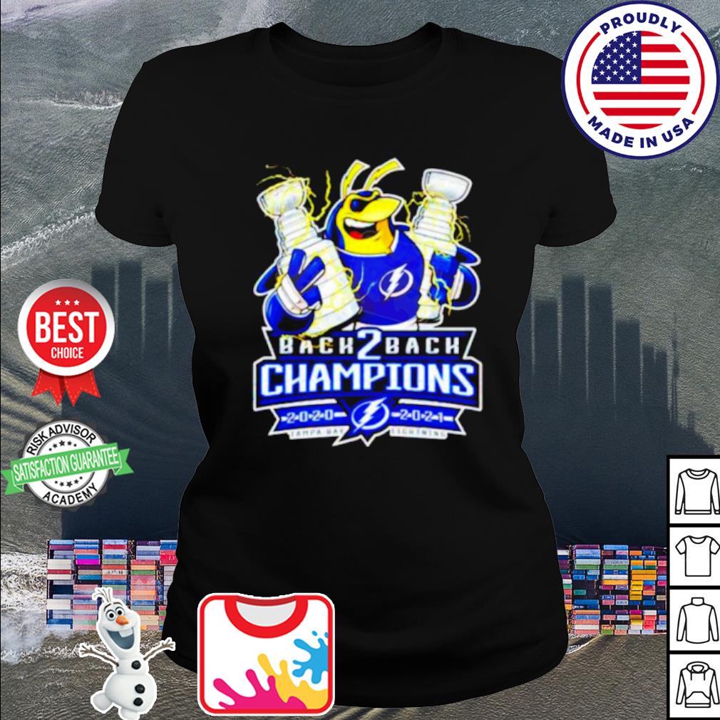 Back 2 Back Champions 21 Tampa Bay Lightning Shirt Hoodie Sweater Long Sleeve And Tank Top