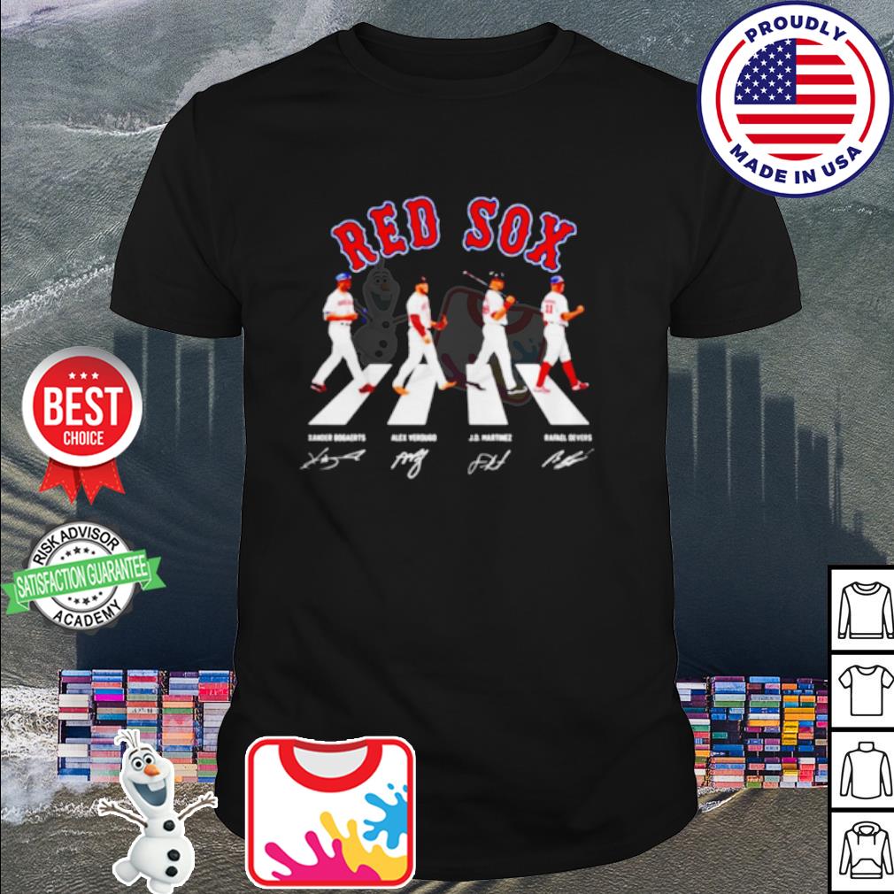 The boston red sox baseball abbey road signatures shirt, hoodie