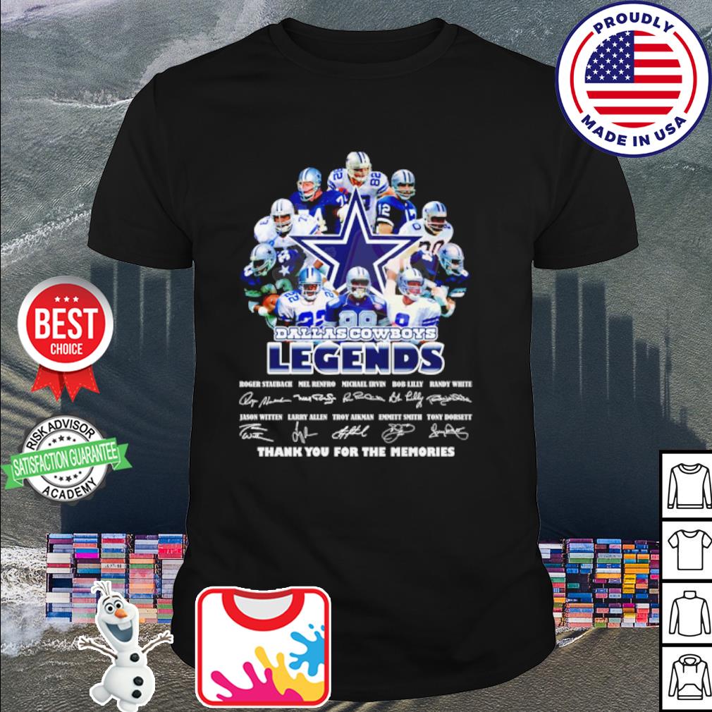 Dallas Cowboys the legends thank you for the memories signatures shirt,  hoodie, sweater, long sleeve and tank top