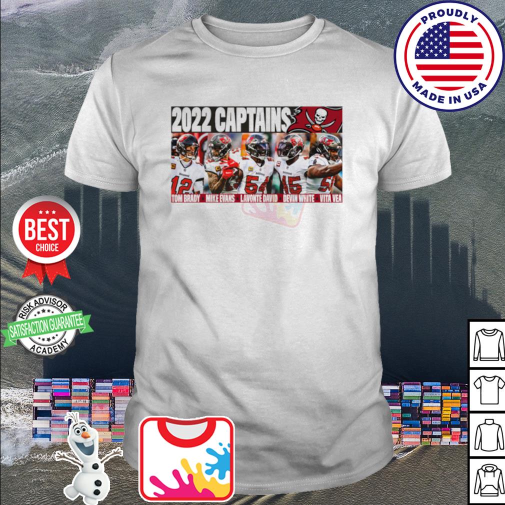 Tampa Bay Buccaneers 2022 Captains Tom Brady Mike Evans Lavonte David Devin  White And Vita Vea shirt, hoodie, sweater, long sleeve and tank top