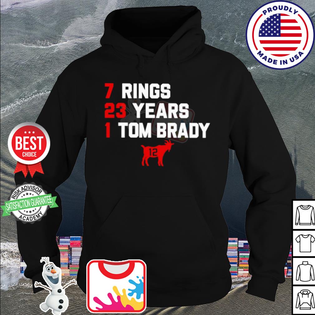 No 1 Tom Brady 7 Rings, 23 Years Shirt, hoodie, sweater, long sleeve and  tank top