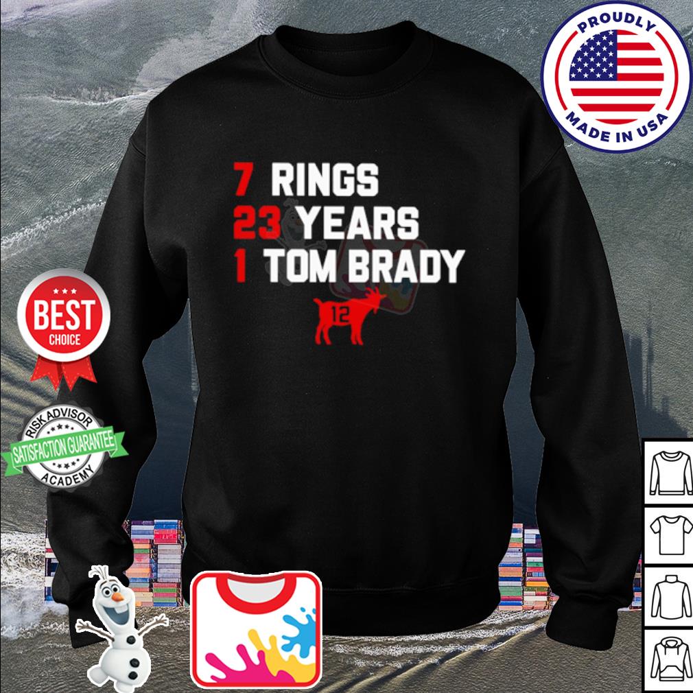 No 1 Tom Brady 7 Rings, 23 Years Shirt, hoodie, sweater, long sleeve and  tank top