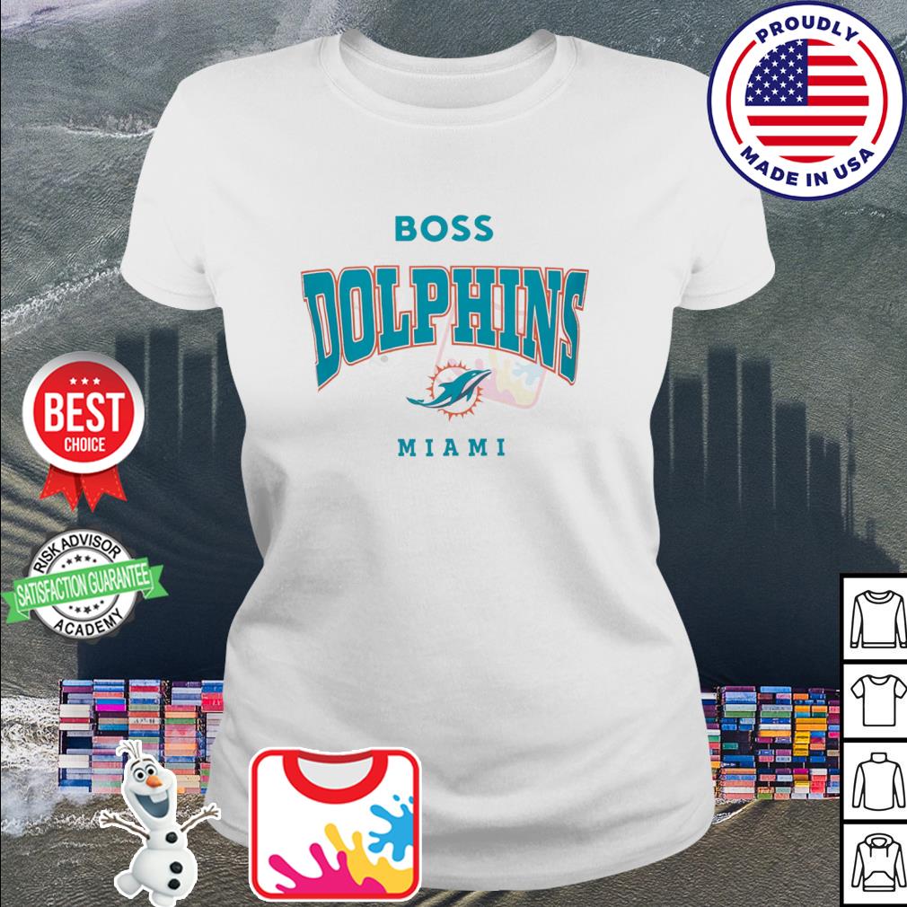 Men's Boss x NFL White Miami Dolphins Huddle T-Shirt Size: Small