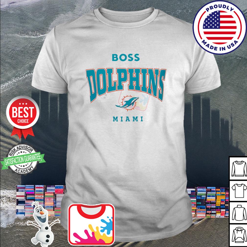 Men's Boss x NFL White Miami Dolphins Huddle T-Shirt Size: Small