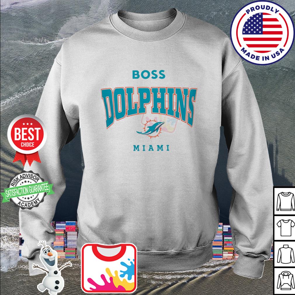 Men's Boss x NFL White Miami Dolphins Huddle T-Shirt Size: Small