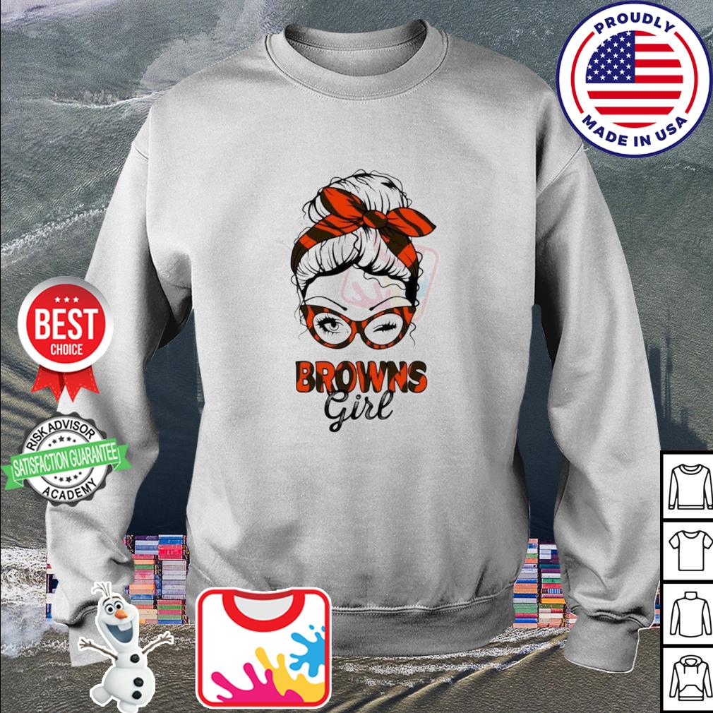 Cleveland Browns girl messy bun shirt, hoodie, sweater and v-neck