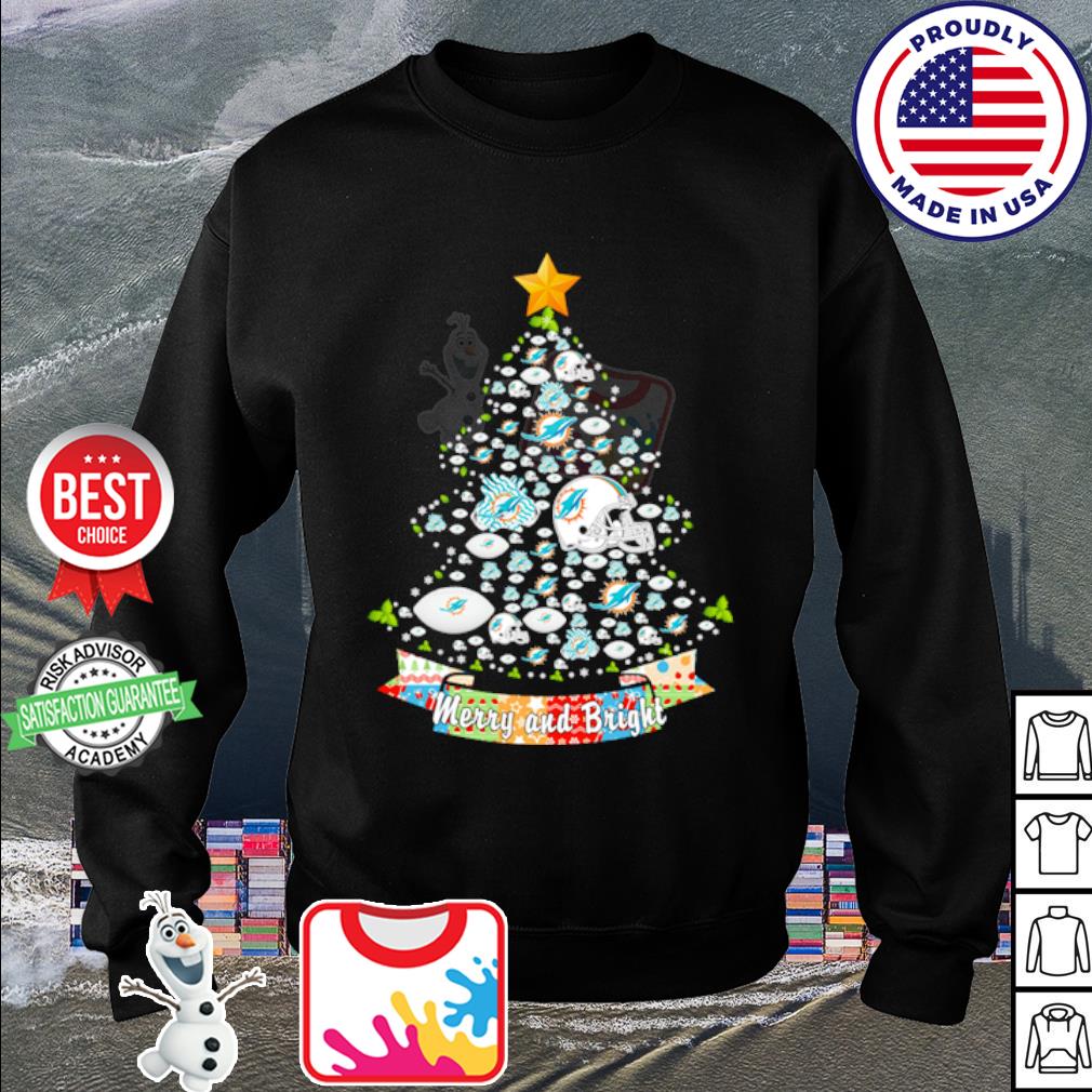 Merry And Bright Miami Dolphins NFL Christmas Tree Shirt - Yumtshirt