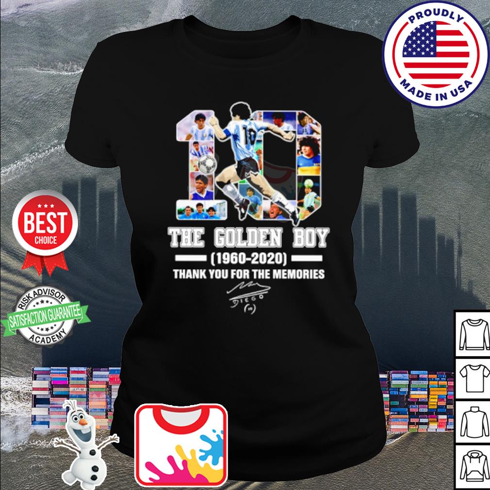 10 Diego Maradona The Golden Boy 1960 Thank You For The Memories Shirt Hoodie Sweater Long Sleeve And Tank Top