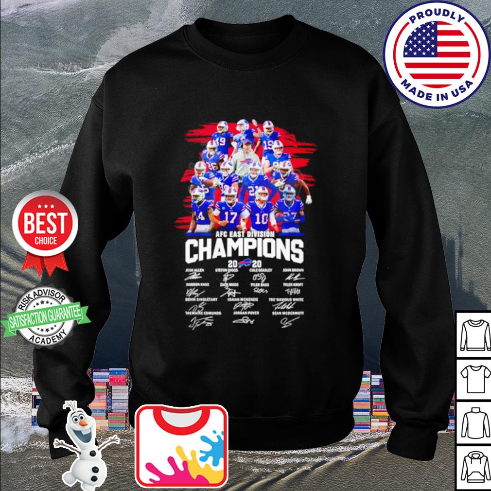 Buffalo Bills AFC 2020 East Division Champions Signatures shirt, hoodie,  sweater, long sleeve and tank top