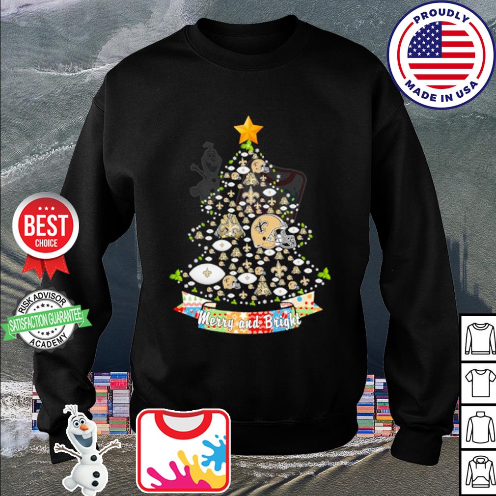 Merry And Bright New Orleans Saints NFL Christmas Tree T Shirts, Hoodies,  Sweatshirts & Merch