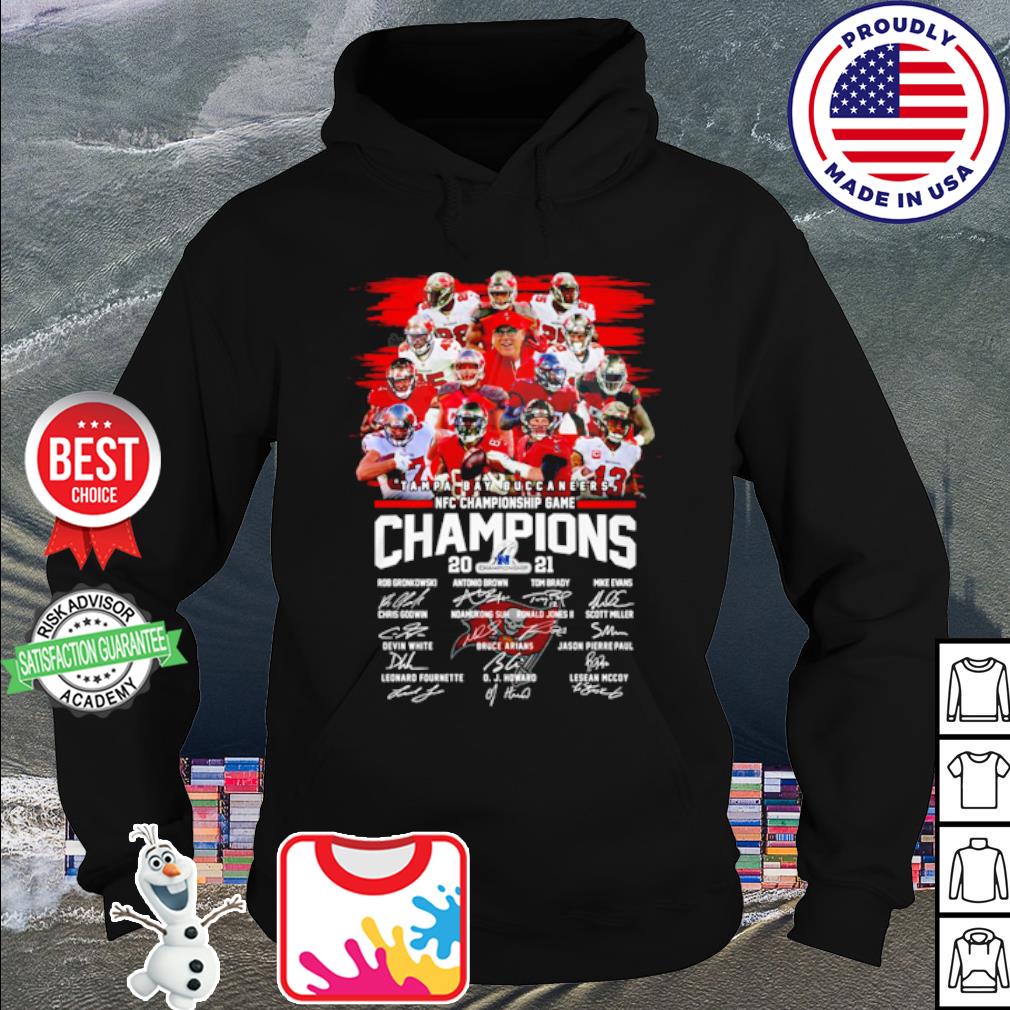 Tampa Bay Buccaneers NFC Championship Game Champions 2021 signature shirt,  hoodie, sweater, long sleeve and tank top