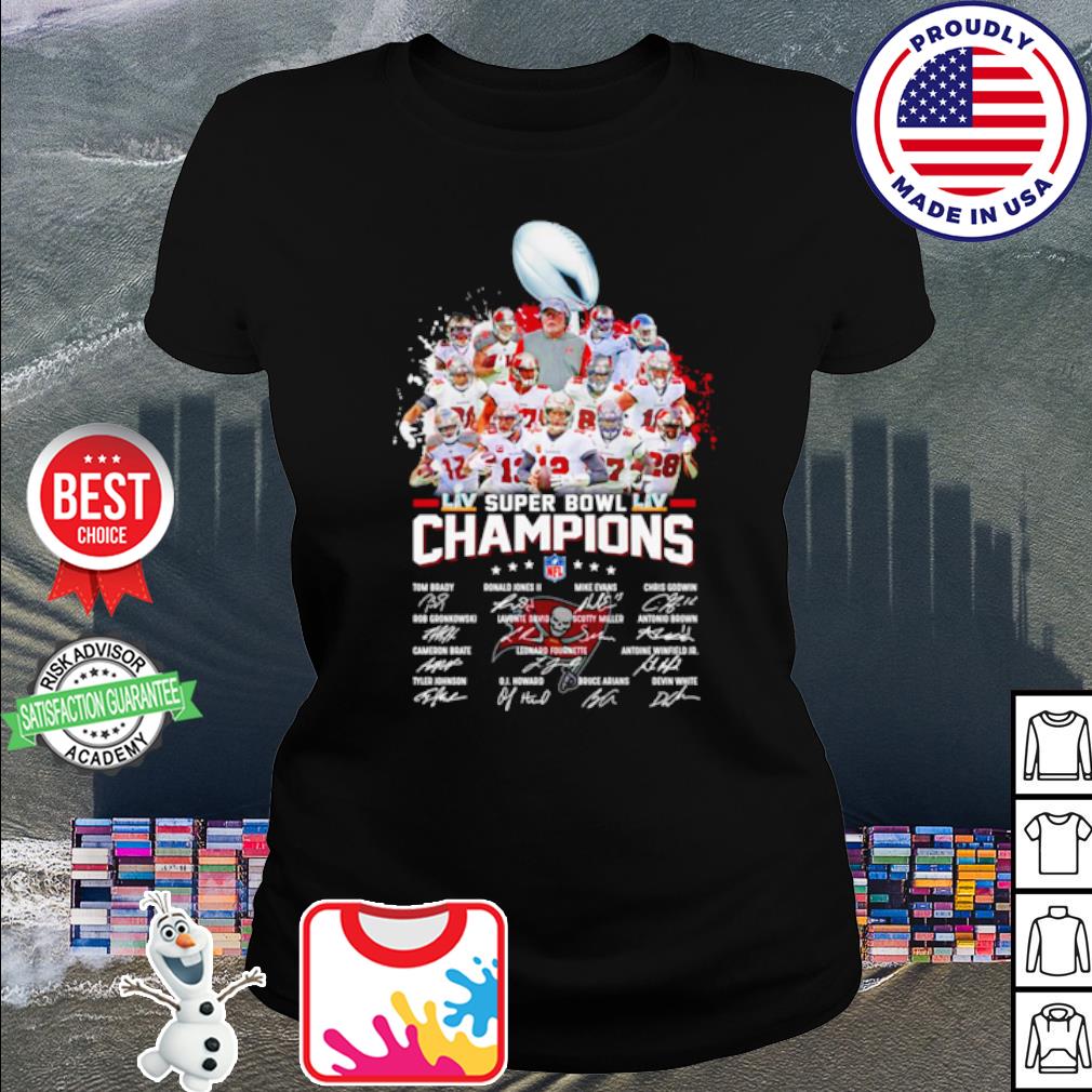 Tampa Bay Buccaneers super bowl lv champions signatures shirt, hoodie,  sweater, long sleeve and tank top